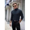 imageCOOFANDY Mens Ribbed Turtleneck Sweater Casual Basic Long Sleeve Knitted Pullover SweaterNavy Blue