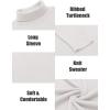 imageCOOFANDY Mens Ribbed Turtleneck Sweater Casual Basic Long Sleeve Knitted Pullover SweaterWhite