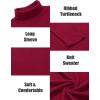 imageCOOFANDY Mens Ribbed Turtleneck Sweater Casual Basic Long Sleeve Knitted Pullover SweaterWine Red