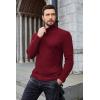 imageCOOFANDY Mens Ribbed Turtleneck Sweater Casual Basic Long Sleeve Knitted Pullover SweaterWine Red