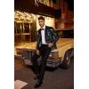 imageCOOFANDY Mens Sequin Blazer Tuxedo Party Prom Wedding Tuxedo One Button JacketBlack