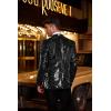 imageCOOFANDY Mens Sequin Blazer Tuxedo Party Prom Wedding Tuxedo One Button JacketBlack
