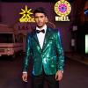 imageCOOFANDY Mens Sequin Blazer Tuxedo Party Prom Wedding Tuxedo One Button JacketBlue
