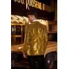 imageCOOFANDY Mens Sequin Blazer Tuxedo Party Prom Wedding Tuxedo One Button JacketGolden Yellow