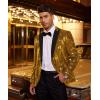 imageCOOFANDY Mens Sequin Blazer Tuxedo Party Prom Wedding Tuxedo One Button JacketGolden Yellow