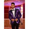imageCOOFANDY Mens Sequin Blazer Tuxedo Party Prom Wedding Tuxedo One Button JacketPurple