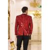 imageCOOFANDY Mens Sequin Blazer Tuxedo Party Prom Wedding Tuxedo One Button JacketRed