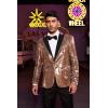 imageCOOFANDY Mens Sequin Blazer Tuxedo Party Prom Wedding Tuxedo One Button JacketRose Gold