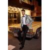 imageCOOFANDY Mens Sequin Blazer Tuxedo Party Prom Wedding Tuxedo One Button JacketSilver