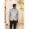 imageCOOFANDY Mens Sequin Blazer Tuxedo Party Prom Wedding Tuxedo One Button JacketSilver