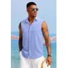 imageCOOFANDY Mens Sleeveless Button Down Beach Shirts Casual Summer Tank Tops Collared Imitation Linen Tank ShirtBright Blue