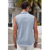 imageCOOFANDY Mens Sleeveless Button Down Beach Shirts Casual Summer Tank Tops Collared Imitation Linen Tank ShirtLight Denim Blue
