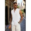 imageCOOFANDY Mens Sleeveless Summer Shirts Beach Tank Tops Button Up Textured Tank Shirt for VacationWhite