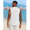 imageCOOFANDY Mens Sleeveless Summer Shirts Beach Tank Tops Button Up Textured Tank Shirt for VacationWhite
