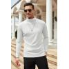 imageCOOFANDY Mens Slim Fit Basic Turtleneck Long Sleeve Lightweight Pullover Sweaters Casual Knitted TopsAll White