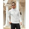 imageCOOFANDY Mens Slim Fit Basic Turtleneck Long Sleeve Lightweight Pullover Sweaters Casual Knitted TopsAll White