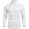 imageCOOFANDY Mens Slim Fit Basic Turtleneck Long Sleeve Lightweight Pullover Sweaters Casual Knitted TopsAll White