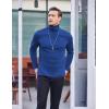 imageCOOFANDY Mens Slim Fit Basic Turtleneck Long Sleeve Lightweight Pullover Sweaters Casual Knitted TopsBlue