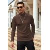 imageCOOFANDY Mens Slim Fit Basic Turtleneck Long Sleeve Lightweight Pullover Sweaters Casual Knitted TopsBrown