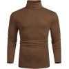 imageCOOFANDY Mens Slim Fit Basic Turtleneck Long Sleeve Lightweight Pullover Sweaters Casual Knitted TopsBrown