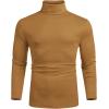 imageCOOFANDY Mens Slim Fit Basic Turtleneck Long Sleeve Lightweight Pullover Sweaters Casual Knitted TopsCamel