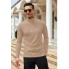 imageCOOFANDY Mens Slim Fit Basic Turtleneck Long Sleeve Lightweight Pullover Sweaters Casual Knitted TopsCamel
