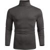 imageCOOFANDY Mens Slim Fit Basic Turtleneck Long Sleeve Lightweight Pullover Sweaters Casual Knitted TopsCharcoal