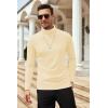 imageCOOFANDY Mens Slim Fit Basic Turtleneck Long Sleeve Lightweight Pullover Sweaters Casual Knitted TopsCream Beige