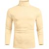 imageCOOFANDY Mens Slim Fit Basic Turtleneck Long Sleeve Lightweight Pullover Sweaters Casual Knitted TopsCream Beige