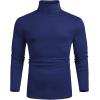 imageCOOFANDY Mens Slim Fit Basic Turtleneck Long Sleeve Lightweight Pullover Sweaters Casual Knitted TopsDark Blue
