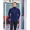 imageCOOFANDY Mens Slim Fit Basic Turtleneck Long Sleeve Lightweight Pullover Sweaters Casual Knitted TopsDark Blue