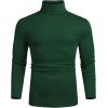 imageCOOFANDY Mens Slim Fit Basic Turtleneck Long Sleeve Lightweight Pullover Sweaters Casual Knitted TopsGreen