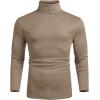 imageCOOFANDY Mens Slim Fit Basic Turtleneck Long Sleeve Lightweight Pullover Sweaters Casual Knitted TopsKhaki