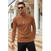 imageCOOFANDY Mens Slim Fit Basic Turtleneck Long Sleeve Lightweight Pullover Sweaters Casual Knitted TopsKhaki