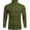 imageCOOFANDY Mens Slim Fit Basic Turtleneck Long Sleeve Lightweight Pullover Sweaters Casual Knitted TopsOlive Green