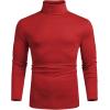 imageCOOFANDY Mens Slim Fit Basic Turtleneck Long Sleeve Lightweight Pullover Sweaters Casual Knitted TopsRed