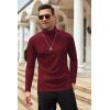 imageCOOFANDY Mens Slim Fit Basic Turtleneck Long Sleeve Lightweight Pullover Sweaters Casual Knitted TopsWine Red