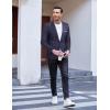 imageCOOFANDY Mens Slim Fit Casual Blazers Lightweight Sport Coats One Button Suit JacketsDark Blue  Plaid Blazer