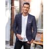 imageCOOFANDY Mens Slim Fit Casual Blazers Lightweight Sport Coats One Button Suit JacketsDark Blue  Plaid Blazer