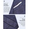 imageCOOFANDY Mens Slim Fit Casual Blazers Lightweight Sport Coats One Button Suit JacketsDark Blue  Plaid Blazer