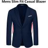 imageCOOFANDY Mens Slim Fit Casual Blazers Lightweight Sport Coats One Button Suit JacketsDark Blue