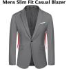 imageCOOFANDY Mens Slim Fit Casual Blazers Lightweight Sport Coats One Button Suit JacketsDark Charcoal