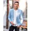 imageCOOFANDY Mens Slim Fit Casual Blazers Lightweight Sport Coats One Button Suit JacketsLight Blue
