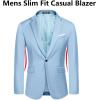 imageCOOFANDY Mens Slim Fit Casual Blazers Lightweight Sport Coats One Button Suit JacketsLight Blue