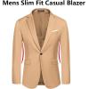 imageCOOFANDY Mens Slim Fit Casual Blazers Lightweight Sport Coats One Button Suit JacketsLight Khaki