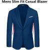imageCOOFANDY Mens Slim Fit Casual Blazers Lightweight Sport Coats One Button Suit JacketsNavy Blue