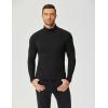 imageCOOFANDY Mens Slim Fit Mock Turtleneck T Shirt Casual Basic Knitted Long Sleeve Pullover SweaterBlack