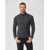 imageCOOFANDY Mens Slim Fit Mock Turtleneck T Shirt Casual Basic Knitted Long Sleeve Pullover SweaterDark Grey