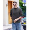 imageCOOFANDY Mens Slim Fit Mock Turtleneck T Shirt Casual Basic Knitted Long Sleeve Pullover SweaterDark Grey