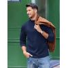imageCOOFANDY Mens Slim Fit Mock Turtleneck T Shirt Casual Basic Knitted Long Sleeve Pullover SweaterNavy Blue